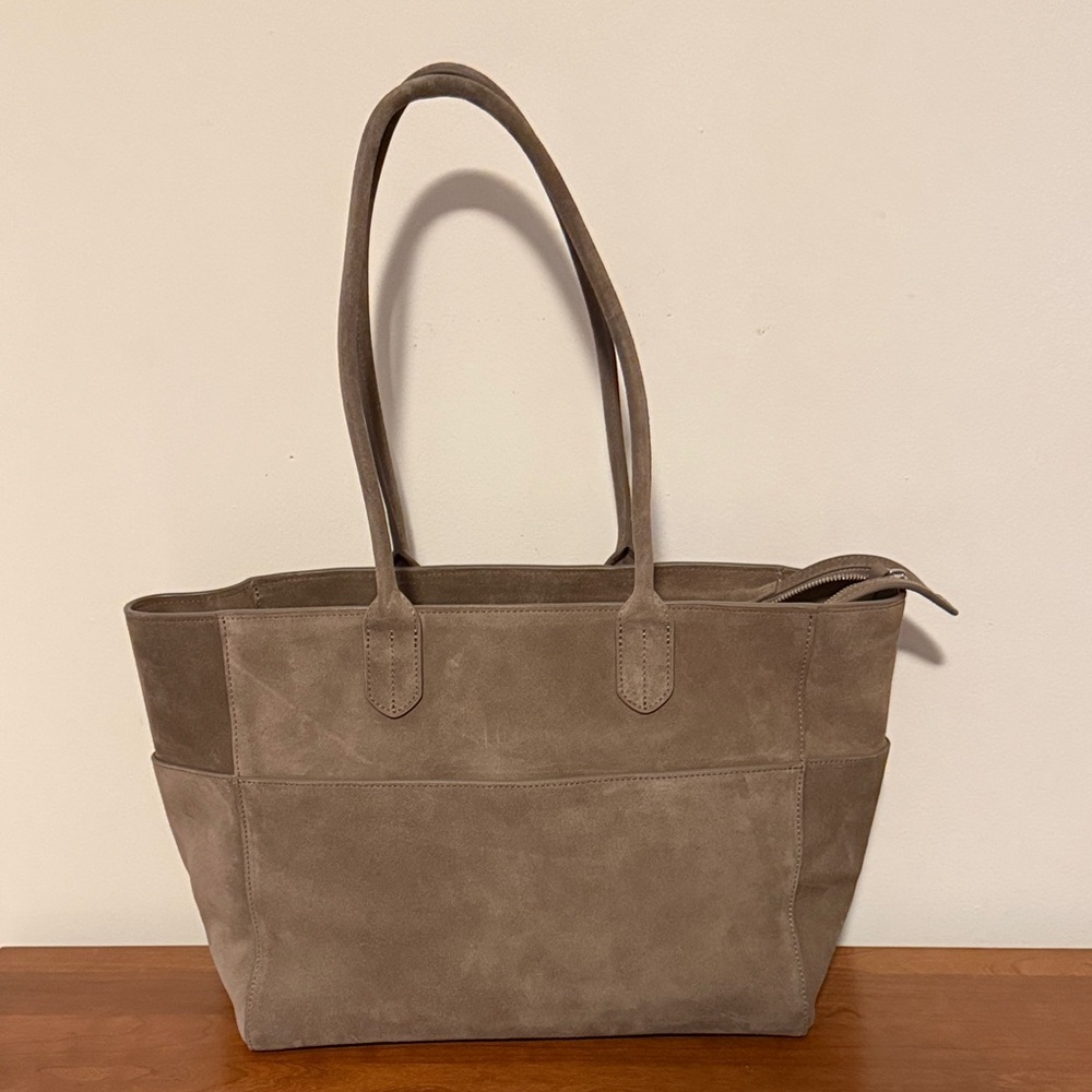 Quince Italian Suede Shopper Tote NWT